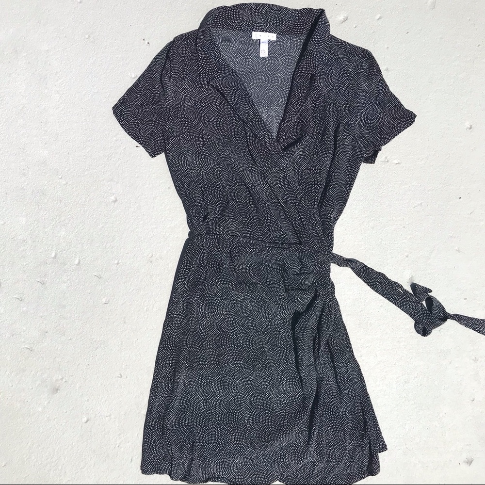 Vintage style polka dot wrap dress
